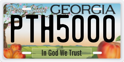 GA license plate PTH5000