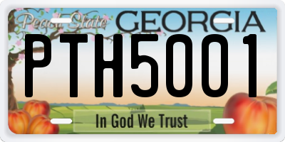 GA license plate PTH5001