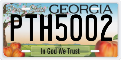 GA license plate PTH5002