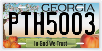 GA license plate PTH5003