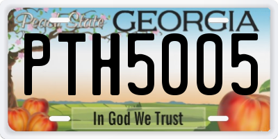 GA license plate PTH5005