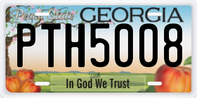 GA license plate PTH5008