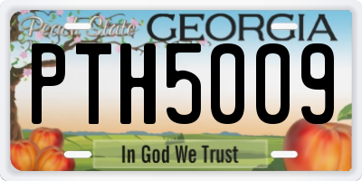 GA license plate PTH5009