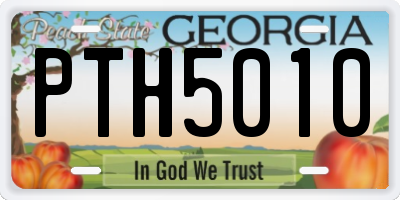 GA license plate PTH5010
