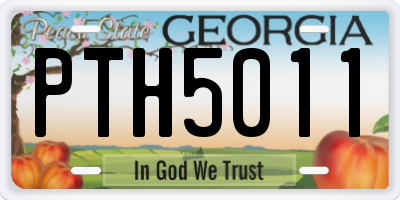 GA license plate PTH5011