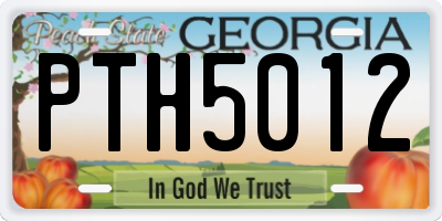 GA license plate PTH5012