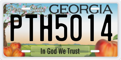GA license plate PTH5014