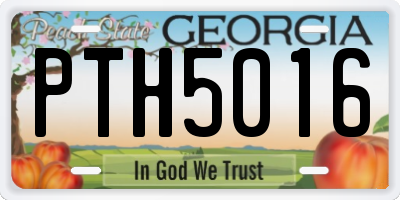 GA license plate PTH5016