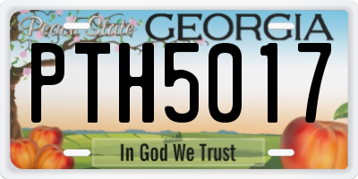 GA license plate PTH5017