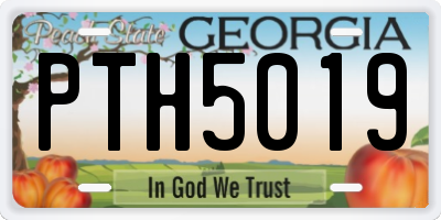 GA license plate PTH5019