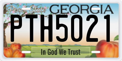 GA license plate PTH5021