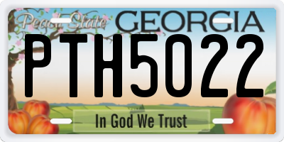 GA license plate PTH5022