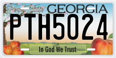 GA license plate PTH5024