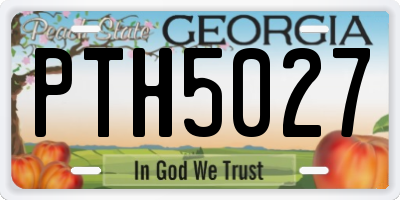 GA license plate PTH5027