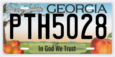 GA license plate PTH5028
