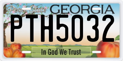 GA license plate PTH5032