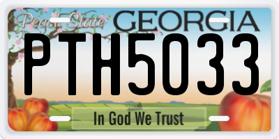 GA license plate PTH5033