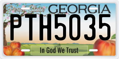 GA license plate PTH5035