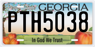 GA license plate PTH5038