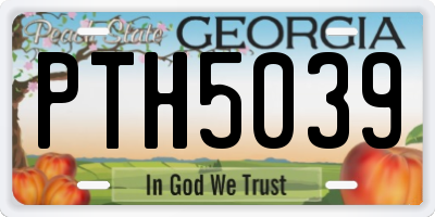 GA license plate PTH5039