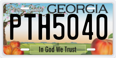 GA license plate PTH5040
