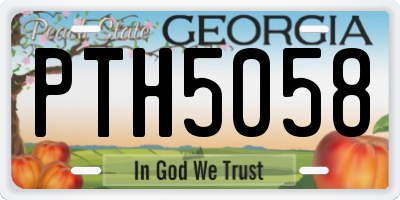 GA license plate PTH5058
