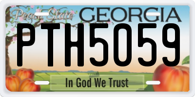 GA license plate PTH5059