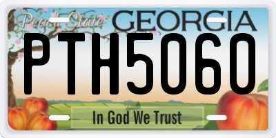 GA license plate PTH5060