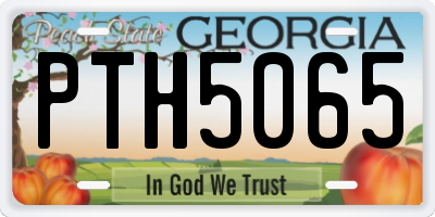 GA license plate PTH5065