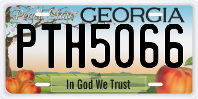 GA license plate PTH5066