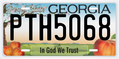 GA license plate PTH5068