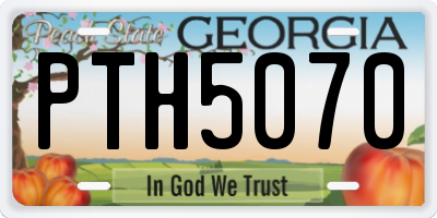GA license plate PTH5070