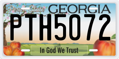 GA license plate PTH5072