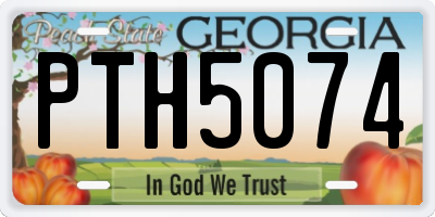 GA license plate PTH5074
