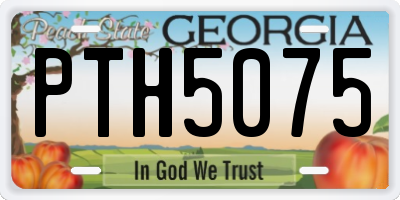 GA license plate PTH5075