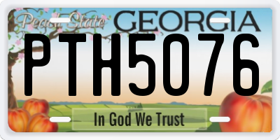 GA license plate PTH5076