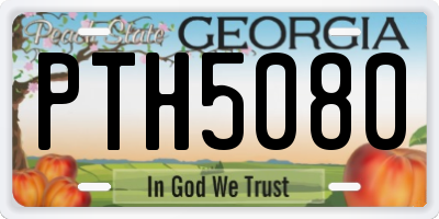GA license plate PTH5080