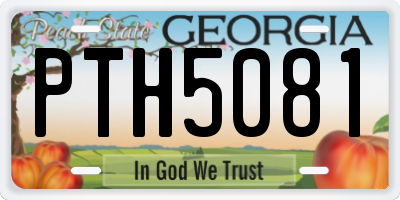 GA license plate PTH5081