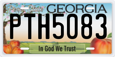 GA license plate PTH5083