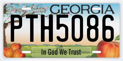 GA license plate PTH5086