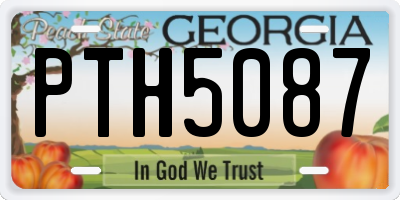 GA license plate PTH5087