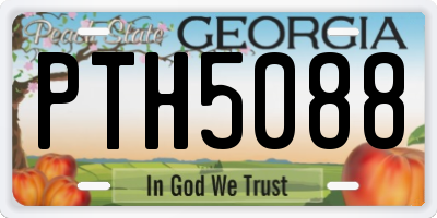 GA license plate PTH5088
