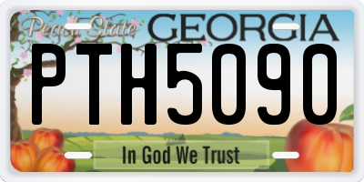 GA license plate PTH5090