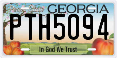 GA license plate PTH5094