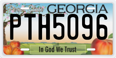GA license plate PTH5096