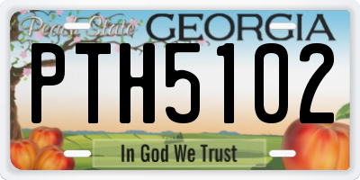 GA license plate PTH5102