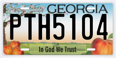 GA license plate PTH5104