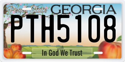 GA license plate PTH5108