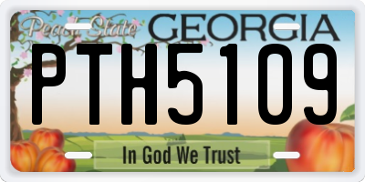 GA license plate PTH5109