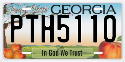 GA license plate PTH5110